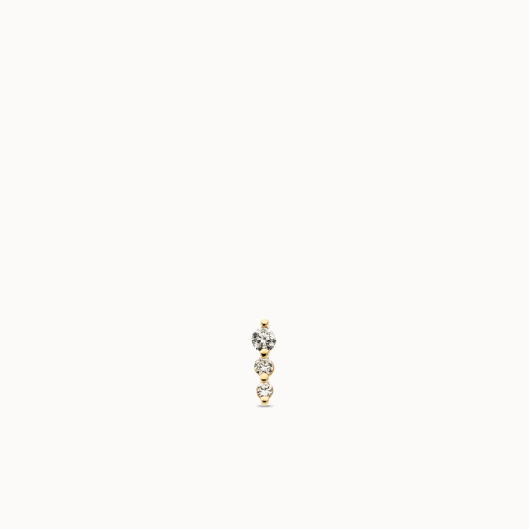 14k Lab Diamond Trio Flat Back Stud