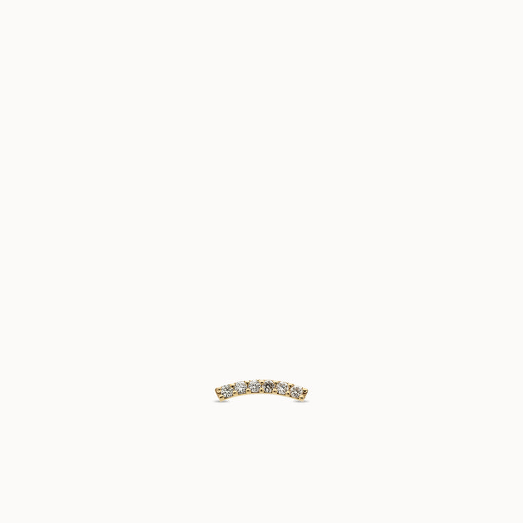 14k Lab Diamond Curved Bar Flat Back Stud