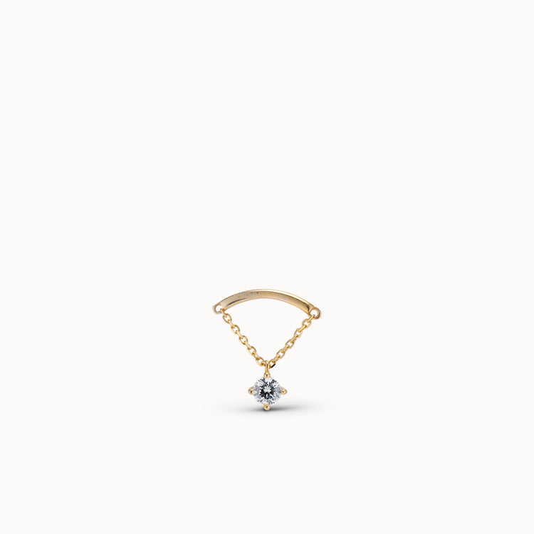 14k CZ Hidden Helix Flat Back Stud