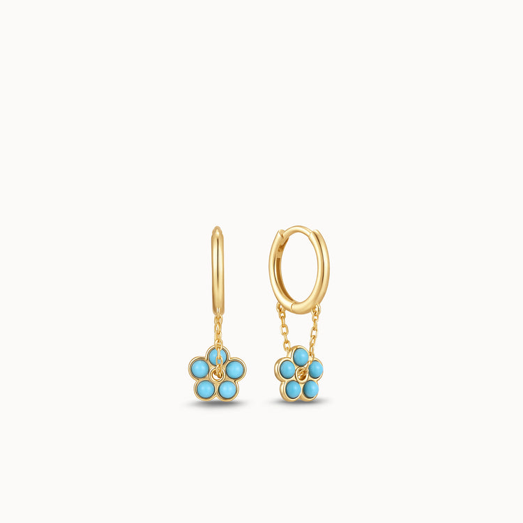 Turquoise Bloom Hoops