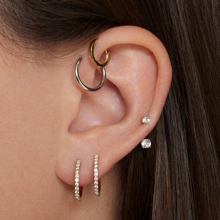 14k Diamond Hoop 17mm