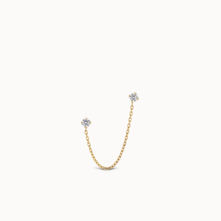 24k Titanium Double CZ Flat Back Stud