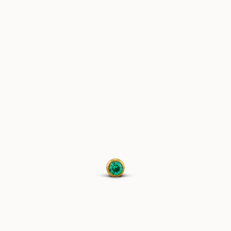 24k Titanium Green CZ 1.5mm Bezel Flat Back Stud