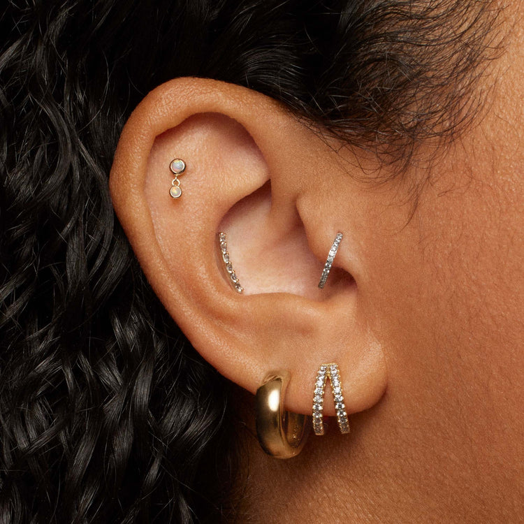 24k CZ Endless Hoop 10mm