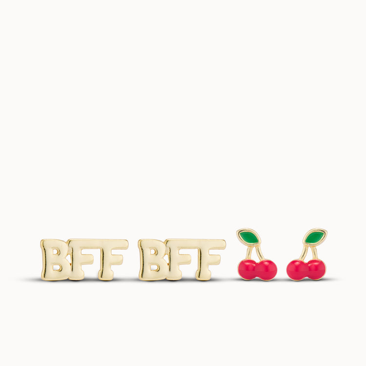BFF Cherry Studs Set