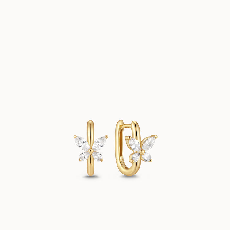 Butterfly CZ Oval Huggies
