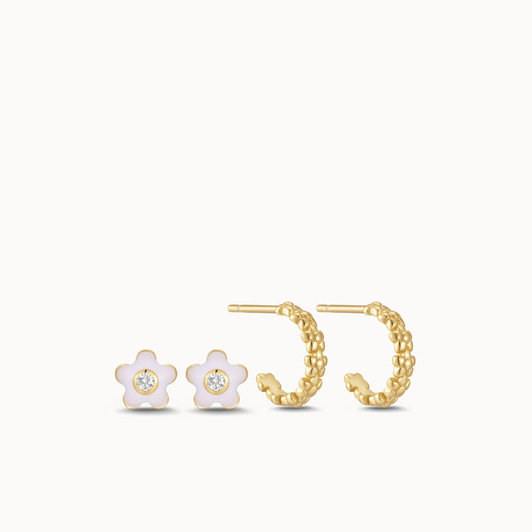 Daisy Studs & Hoops Set