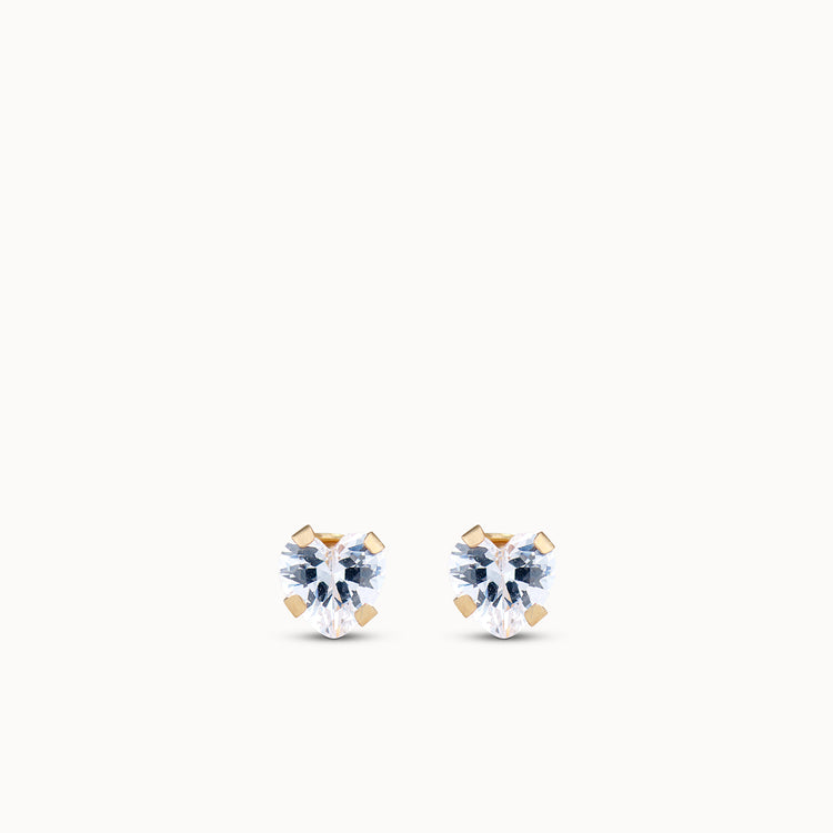 CZ Heart Shaped Studs - 5mm