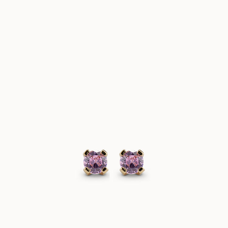 24k Gold Plated 3mm Pink CZ Studs