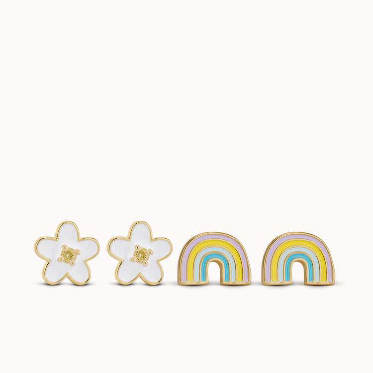 Daisy & Rainbow Studs Set