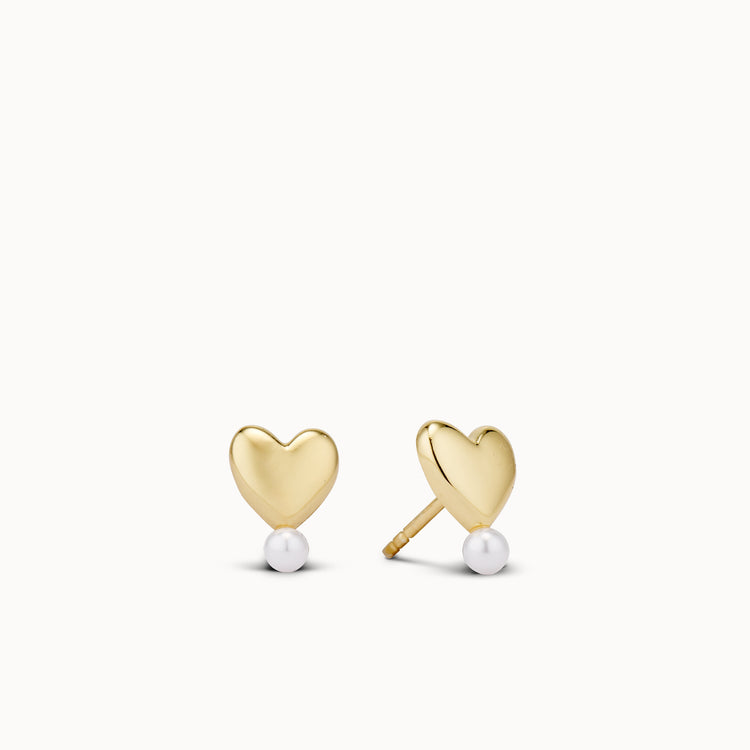 Soft Heart Pearl Studs