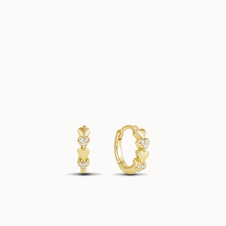 Pavé Heart Hoops