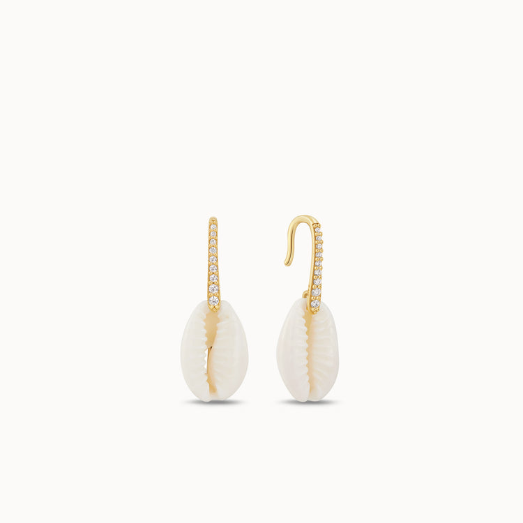 Shell Charm Hoops