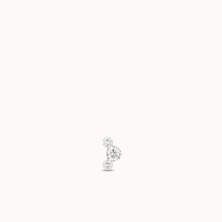 14k Lab Diamond Triple Arch Flat Back Stud