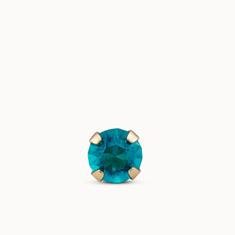 Aquamarine CZ Stud - 3mm