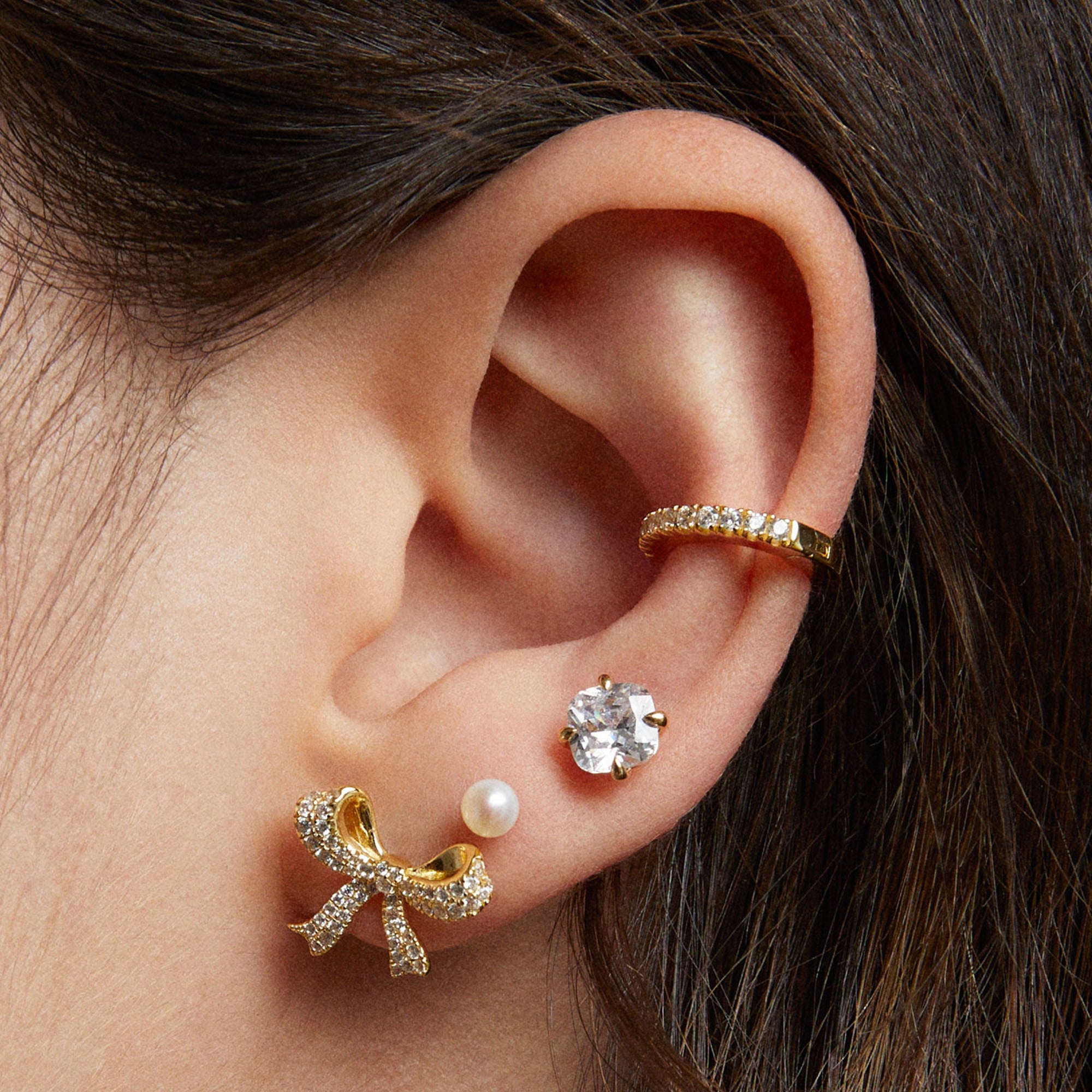 Hinged CZ Ear Cuff Hypoallergenic Earrings | Rowan