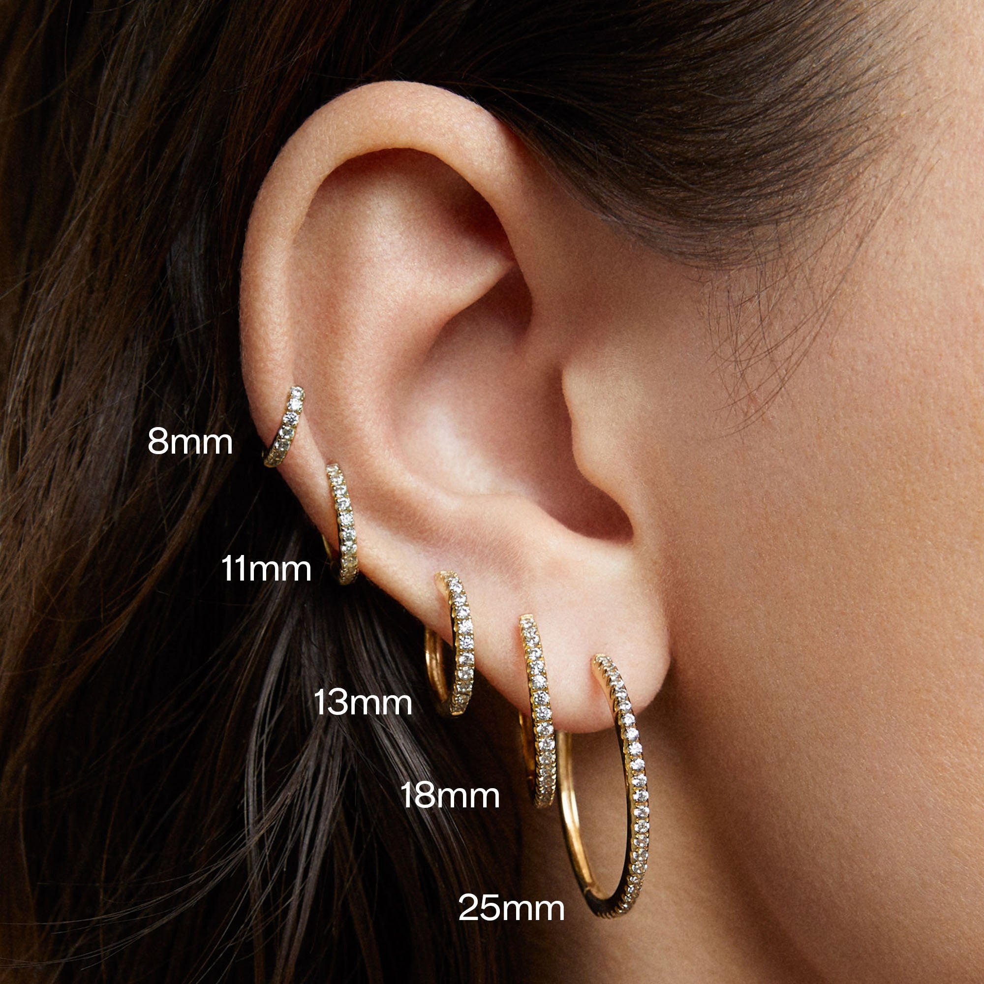 CZ Hoops 25mm Hypoallergenic Earrings | Rowan
