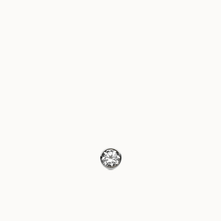 14k Bezel 1.5mm Lab Grown Diamond Flat Back Stud