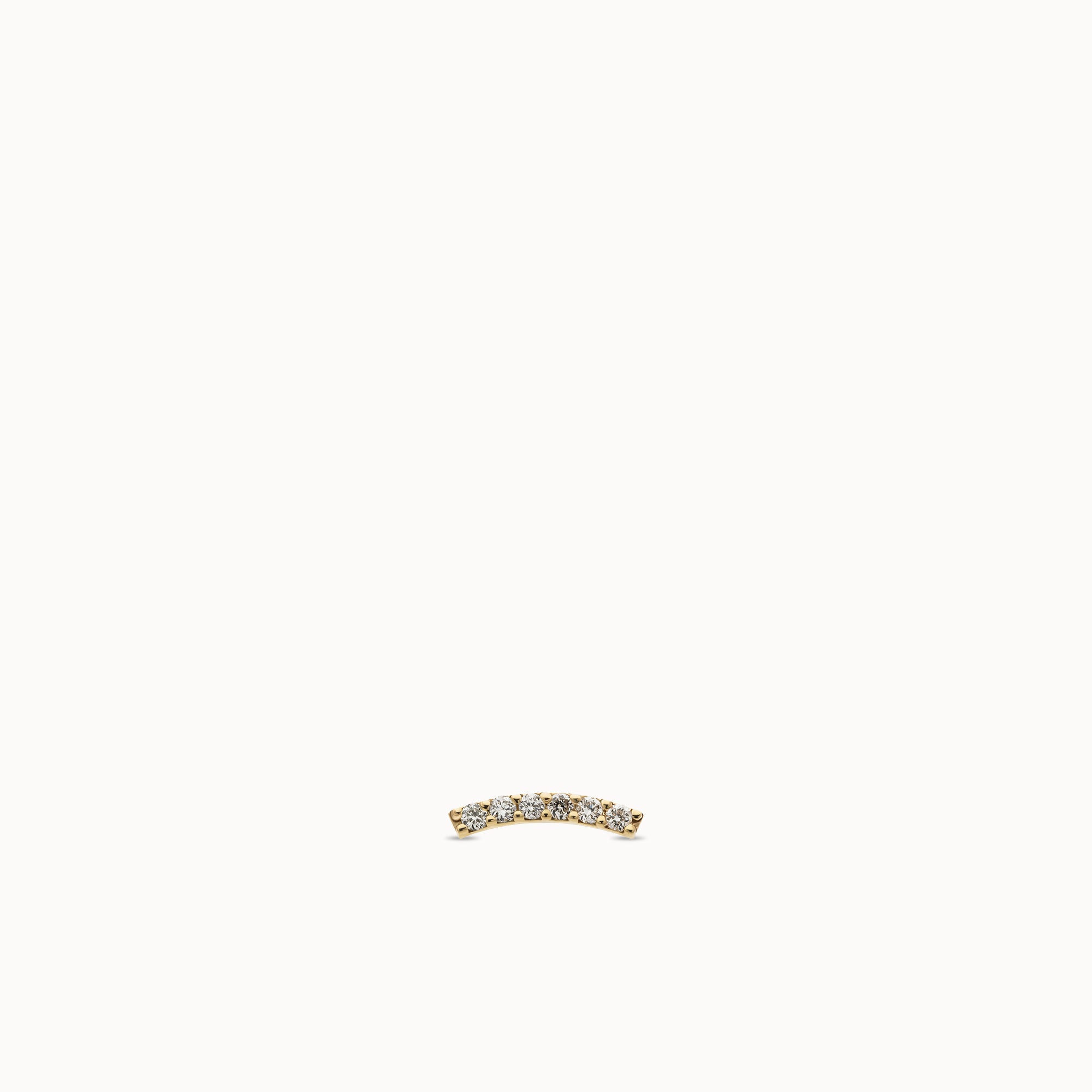 14k Diamond Curved Bar Flat Back Stud Hypoallergenic Earrings | Rowan