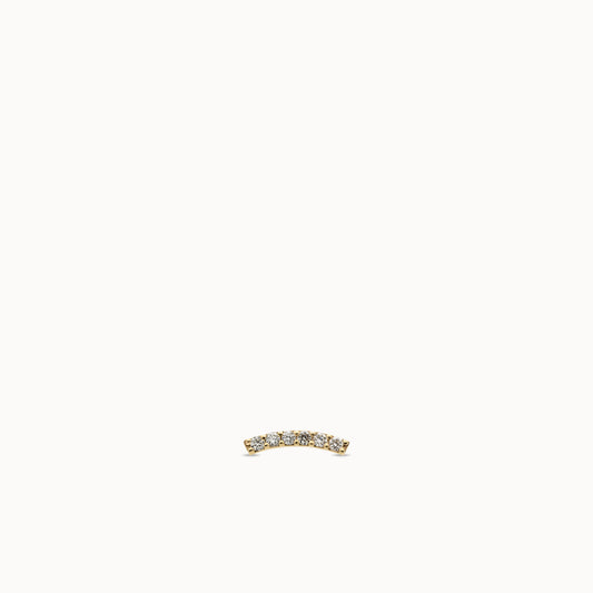 14k Lab Diamond Curved Bar Flat Back Stud