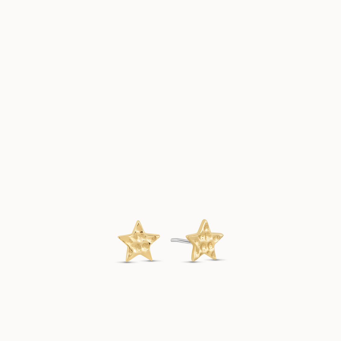 14k Hammered Star Flat Back Stud Hypoallergenic Earrings | Rowan