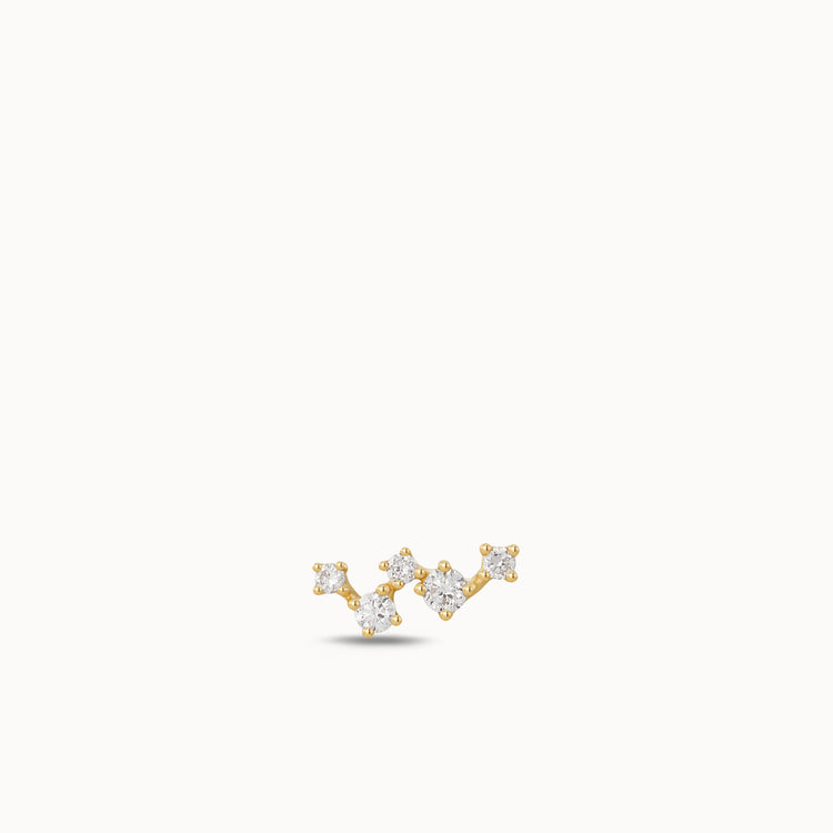 14k Lab Diamond Constellation Flat Back Stud