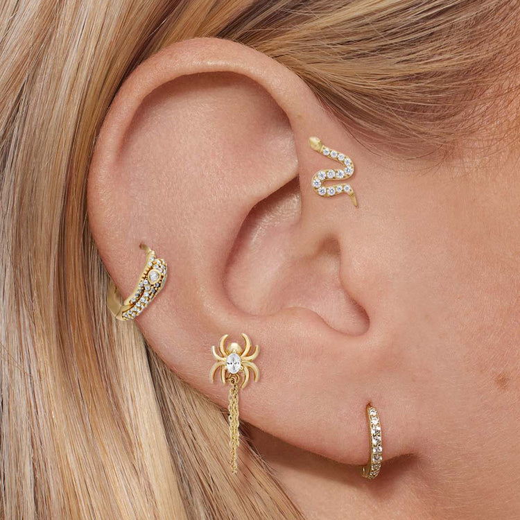 Slithering CZ Snake Hoops