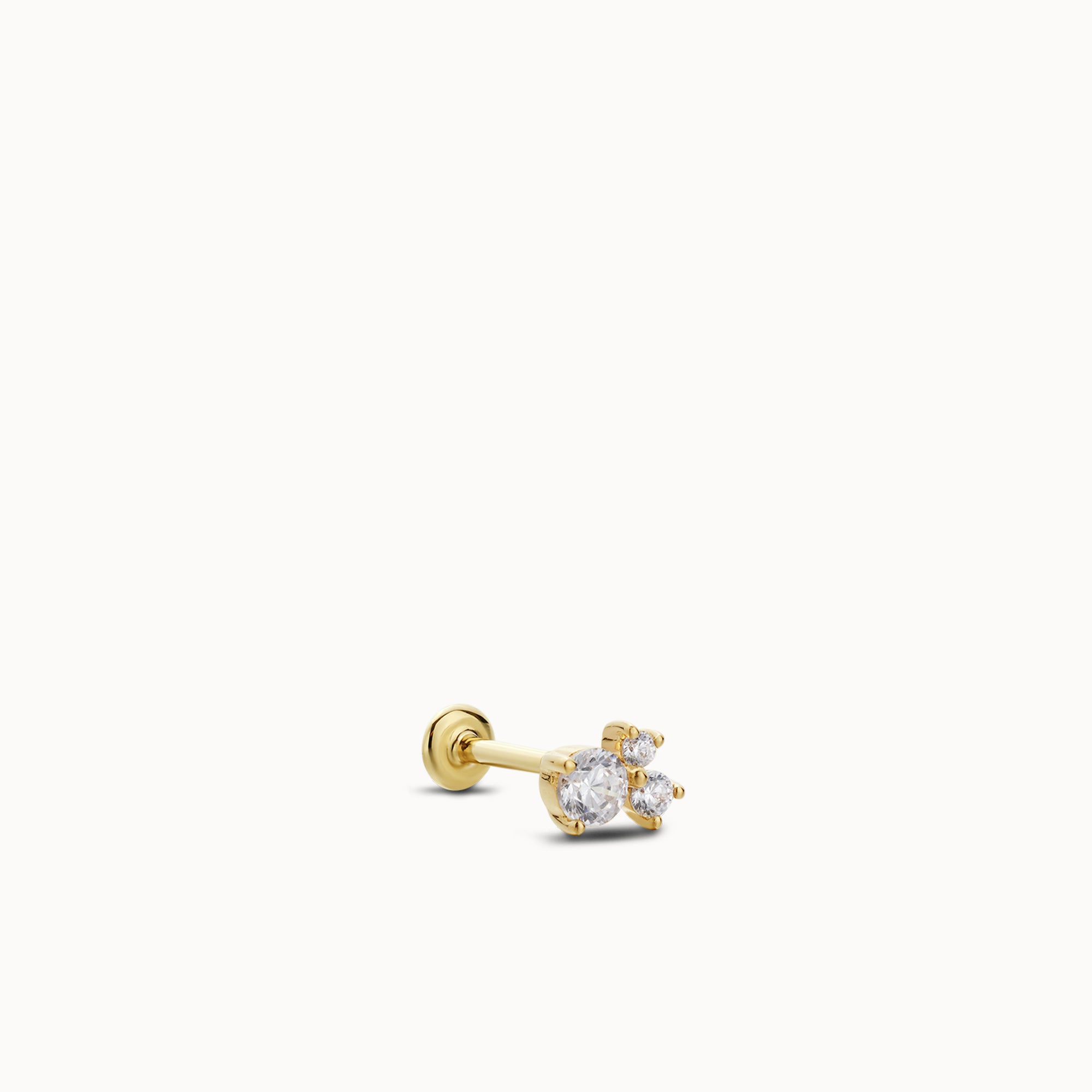 14k Diamond Cluster Flat Back Stud Hypoallergenic Earrings | Rowan