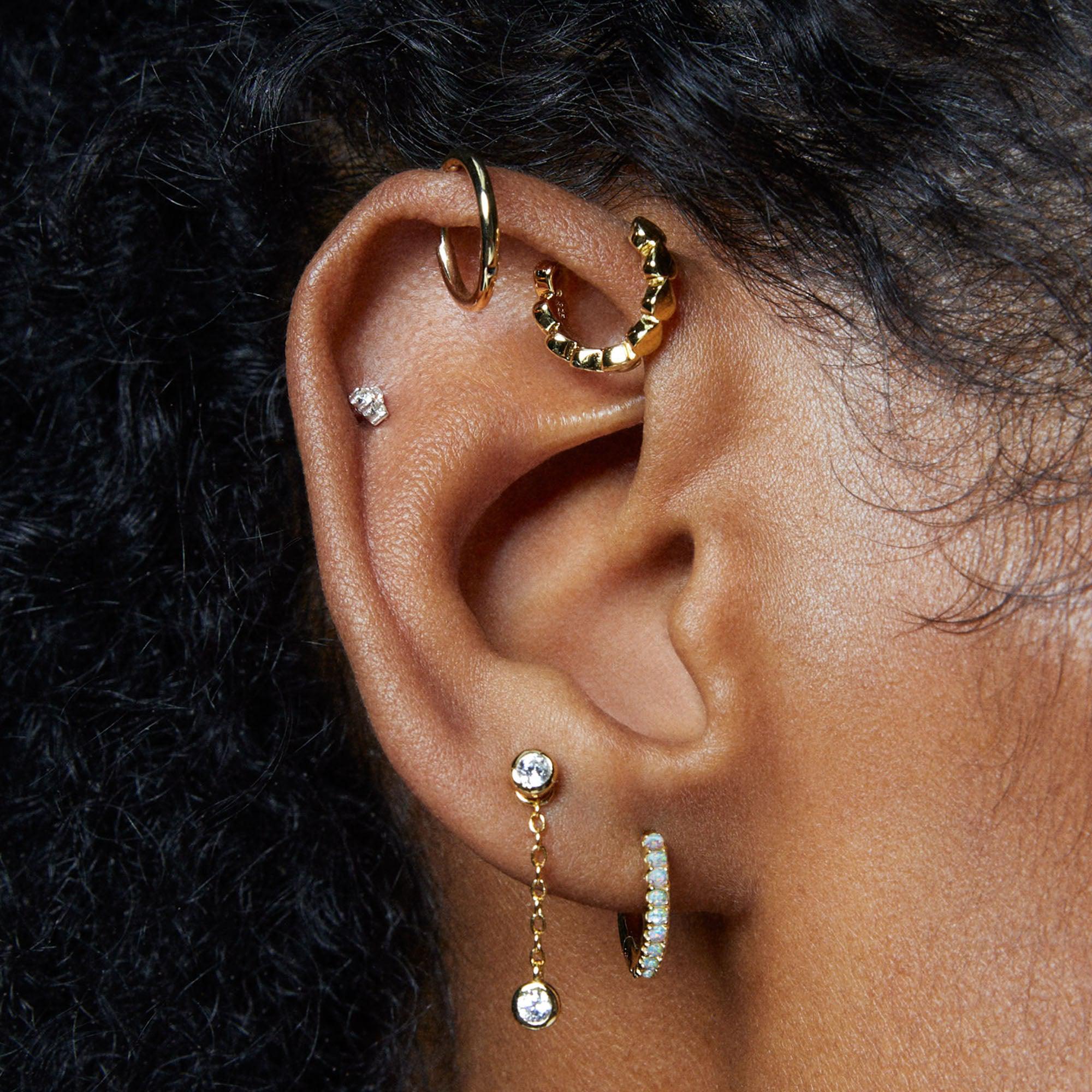Opal Huggies Hypoallergenic Earrings | Rowan