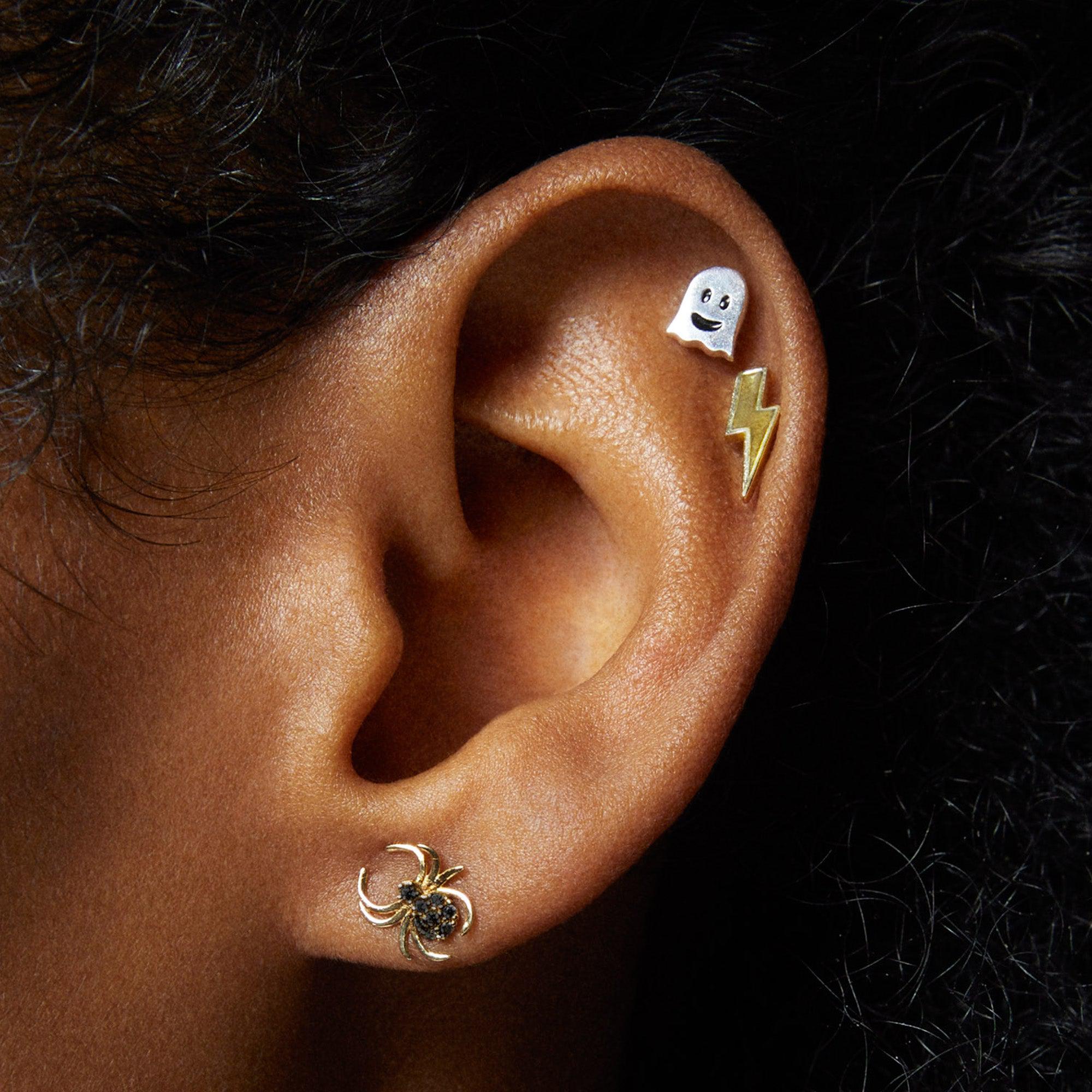 Lightning Bolt Stud Hypoallergenic Earrings | Rowan