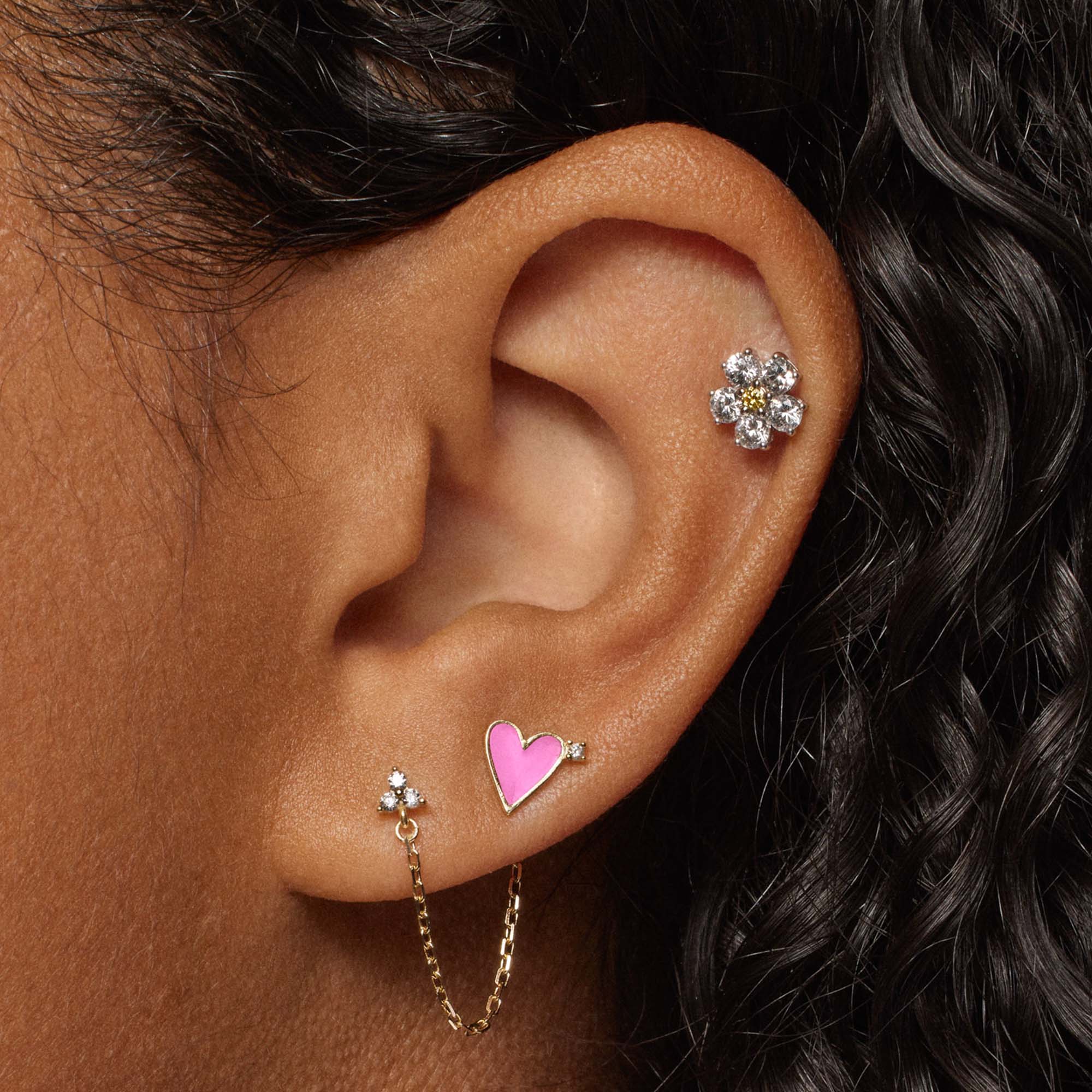CZ Daisy Studs Hypoallergenic Earrings | Rowan
