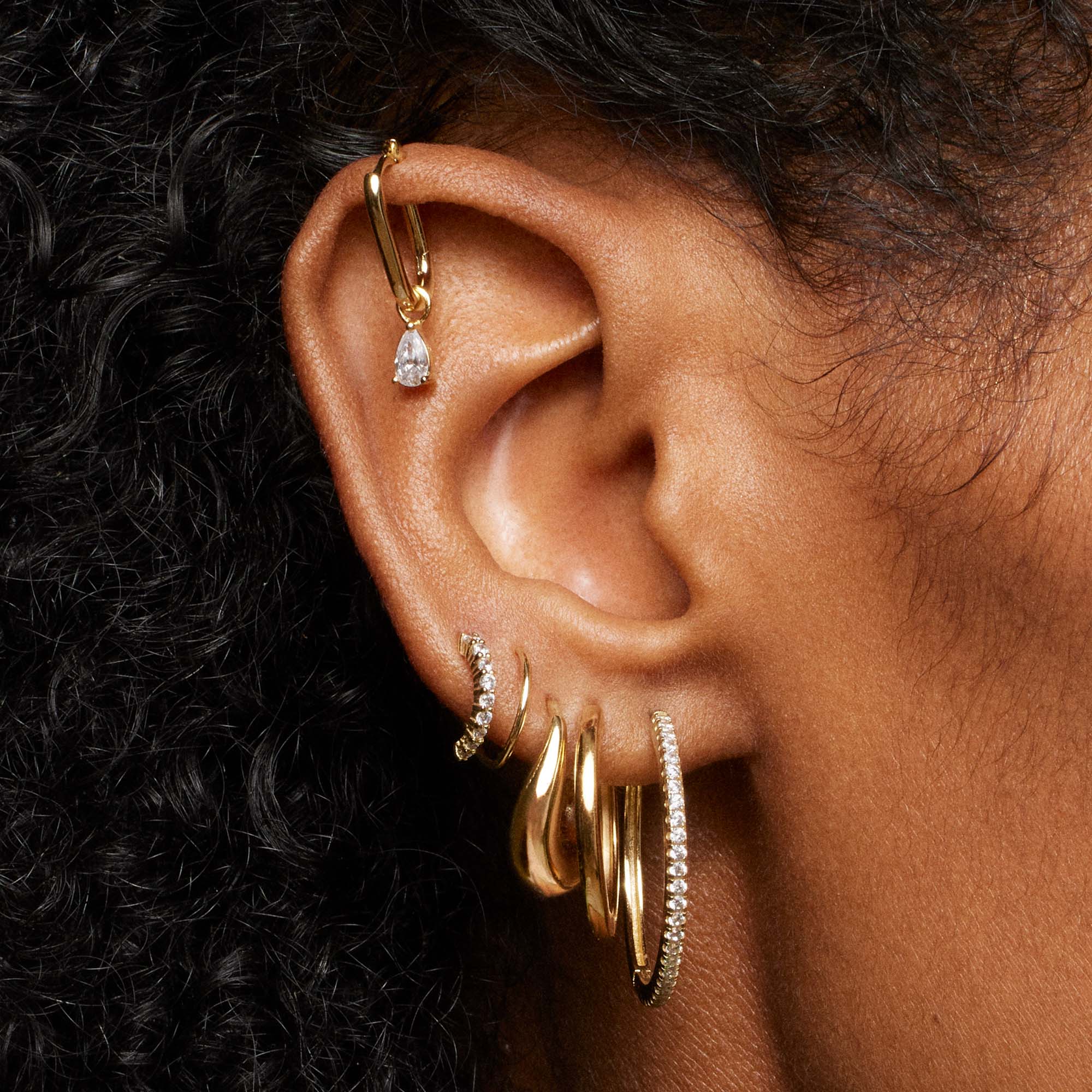Spiral CZ Hoops Hypoallergenic Earrings | Rowan