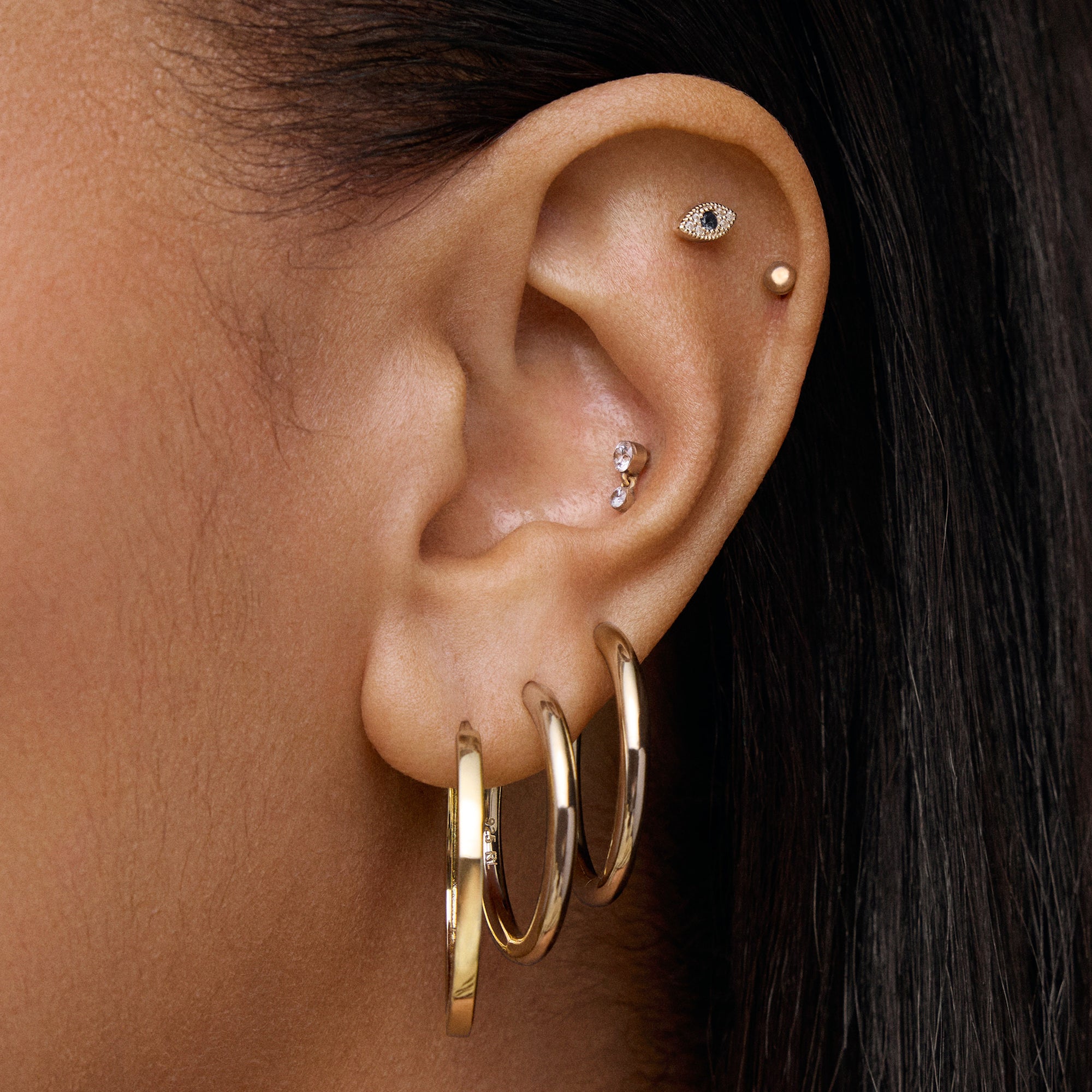 The Clean Cut Hoops Hypoallergenic Earrings | Rowan