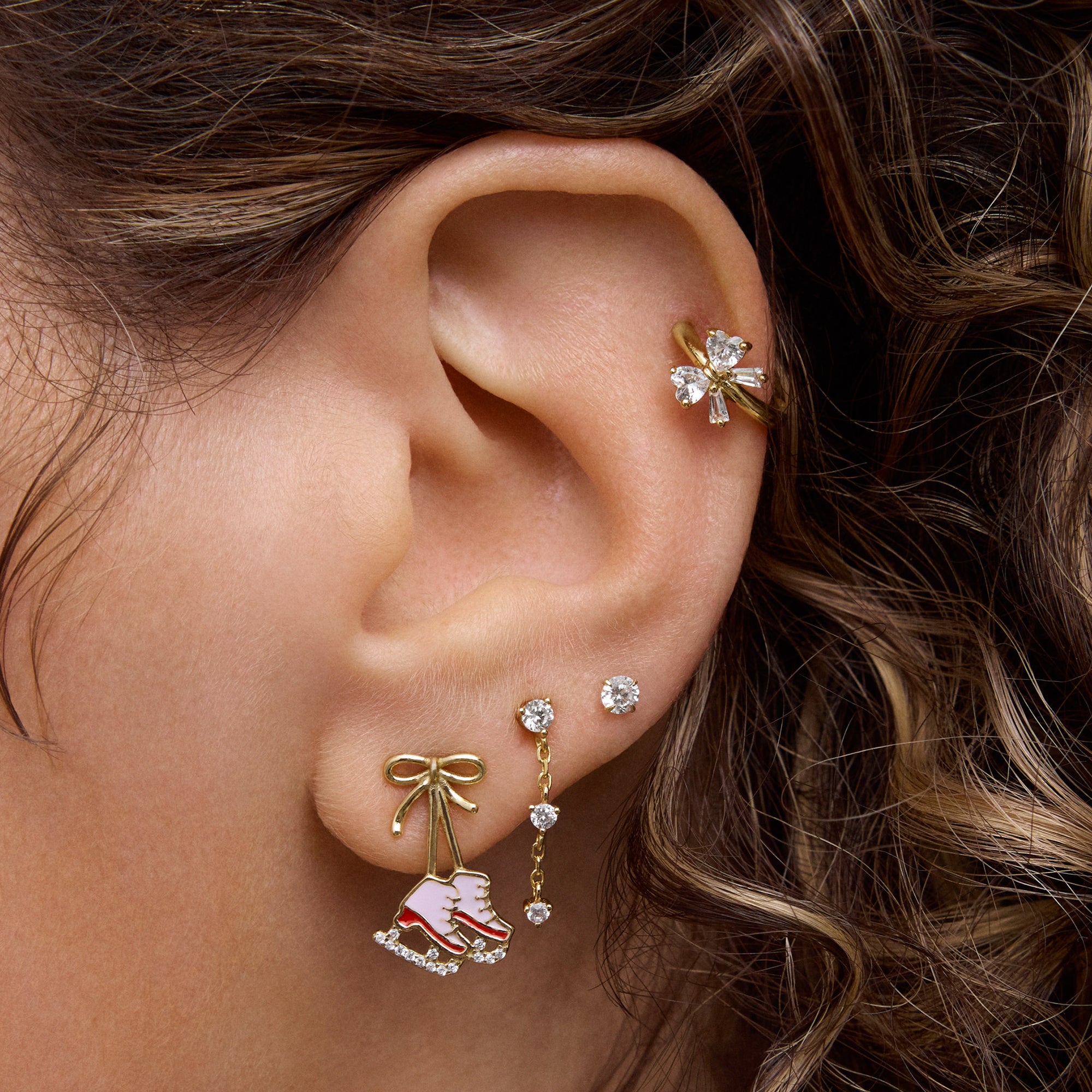 Minimal CZ Drop Studs Hypoallergenic Earrings | Rowan