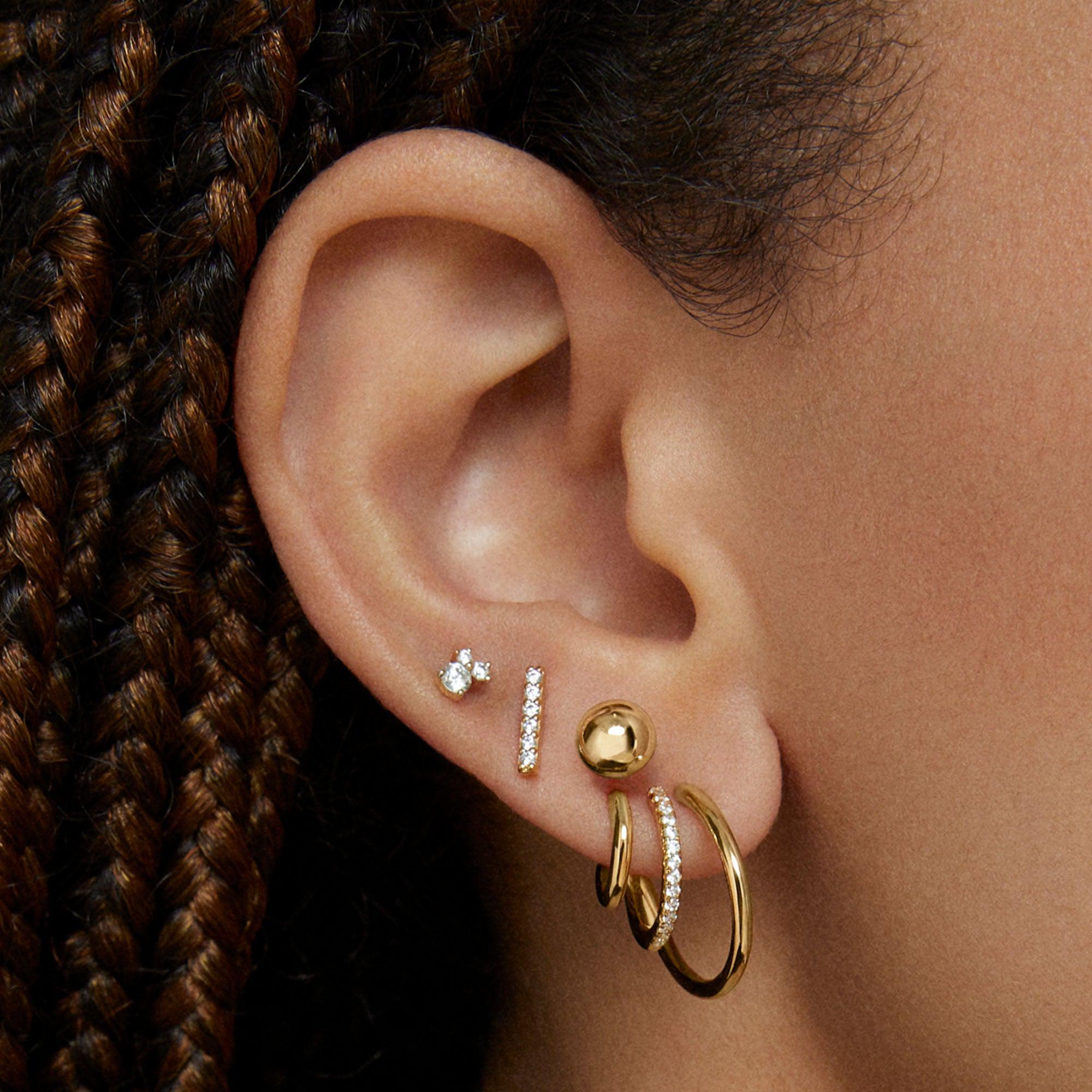 Triad CZ Hoops Hypoallergenic Earrings | Rowan