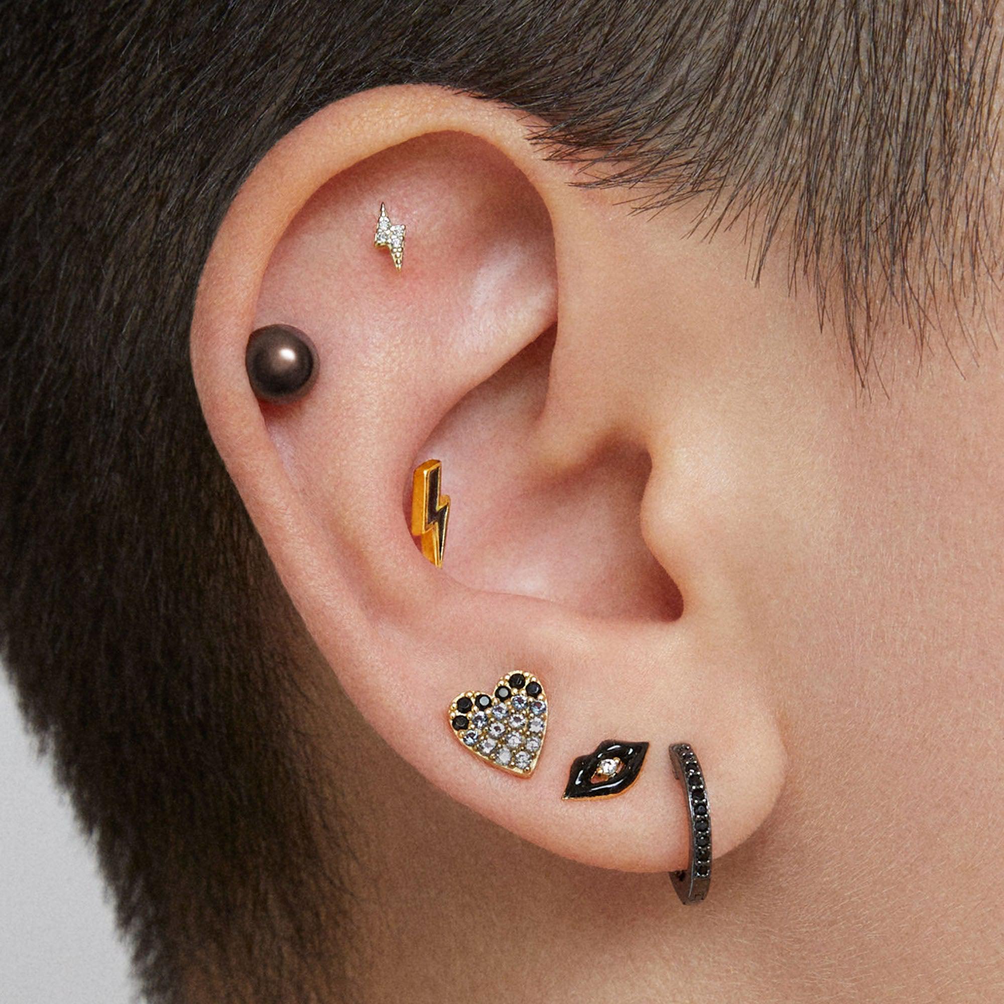 Heart Pavé Stud Hypoallergenic Earrings | Rowan