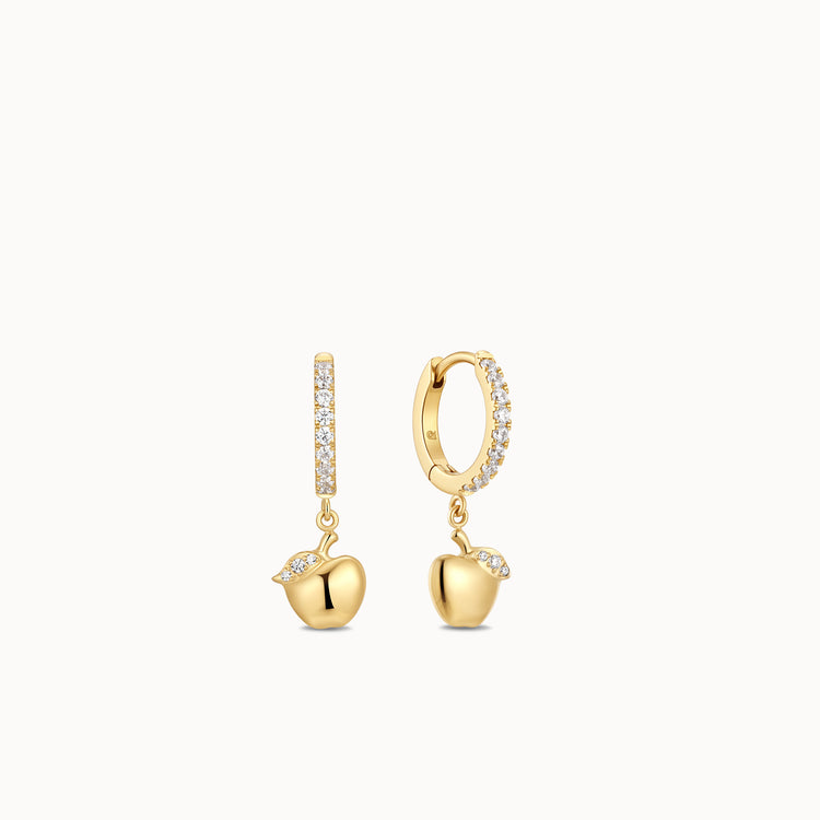 Apple Charm Hoops