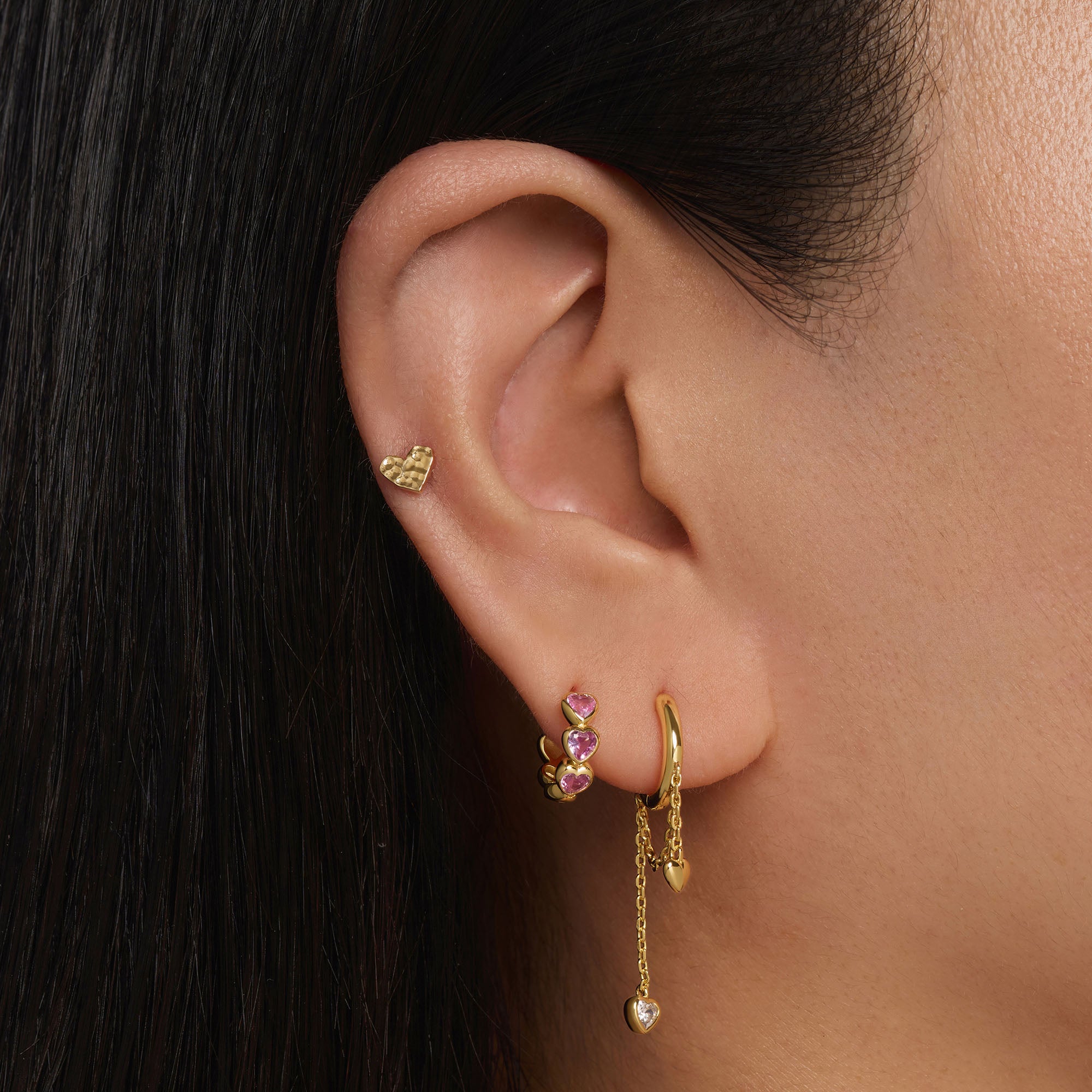 Heart Dropping CZ Hoops | Rowan, Inc.