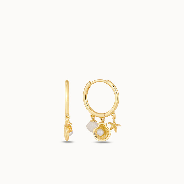 Beach Charm Hoops