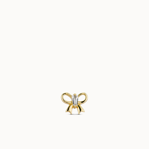 14k Wrap It With A Bow Flat Back Stud