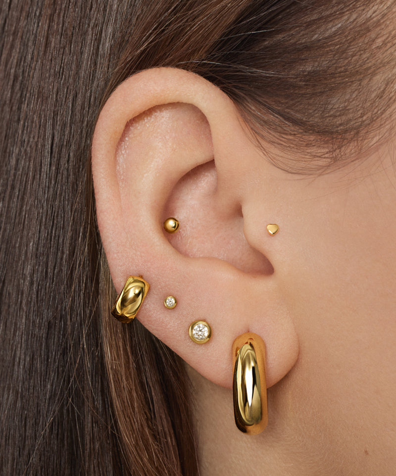14K Gold Mini Pretzel Knot Baby Stud Earrings Upper Earlobe Cartilage Helix  Tragus Ear Post Stud Piercing Screw-back Earrings – Thesellerworld