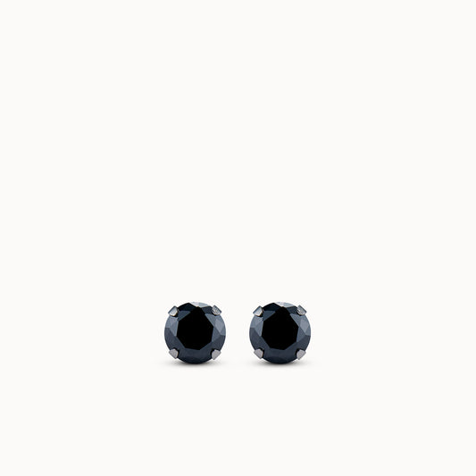 Stainless Steel 5mm Black CZ