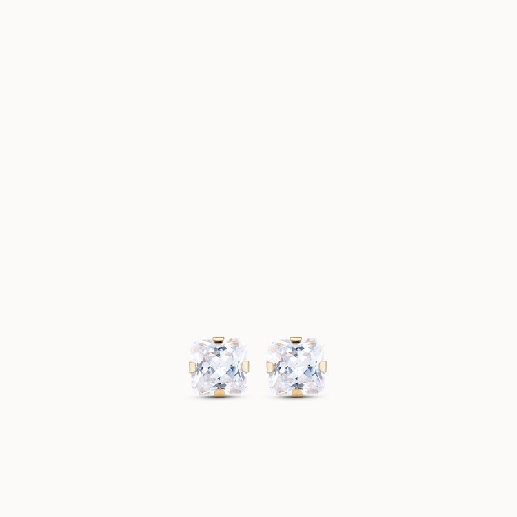 CZ Princess Cut Studs - 3mm