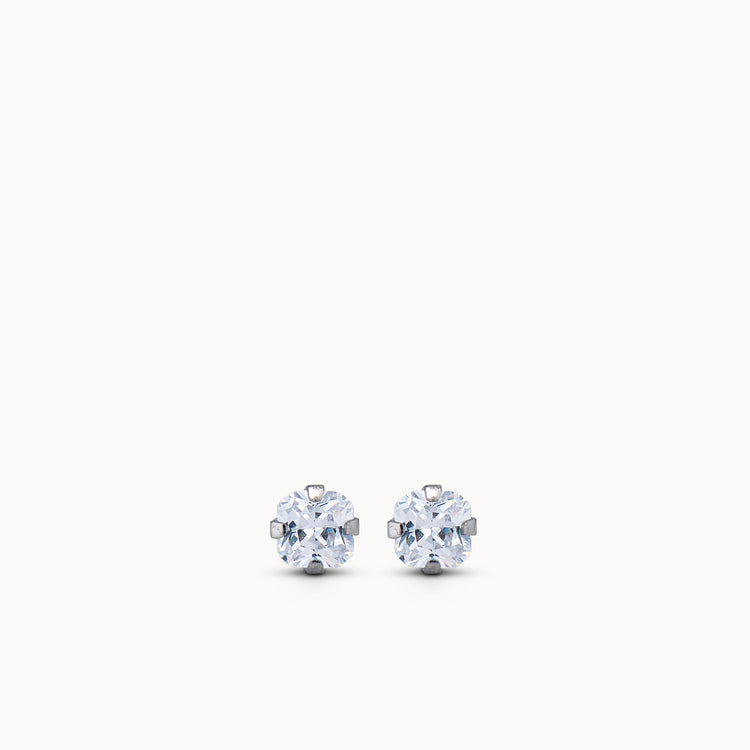 CZ Princess Cut Studs - 3mm