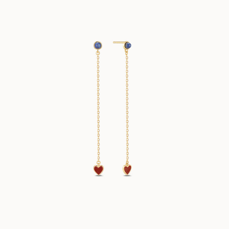 Heart on a String Drop Studs