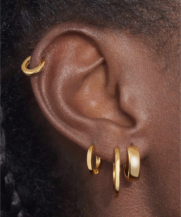 Hoop earrings with charm