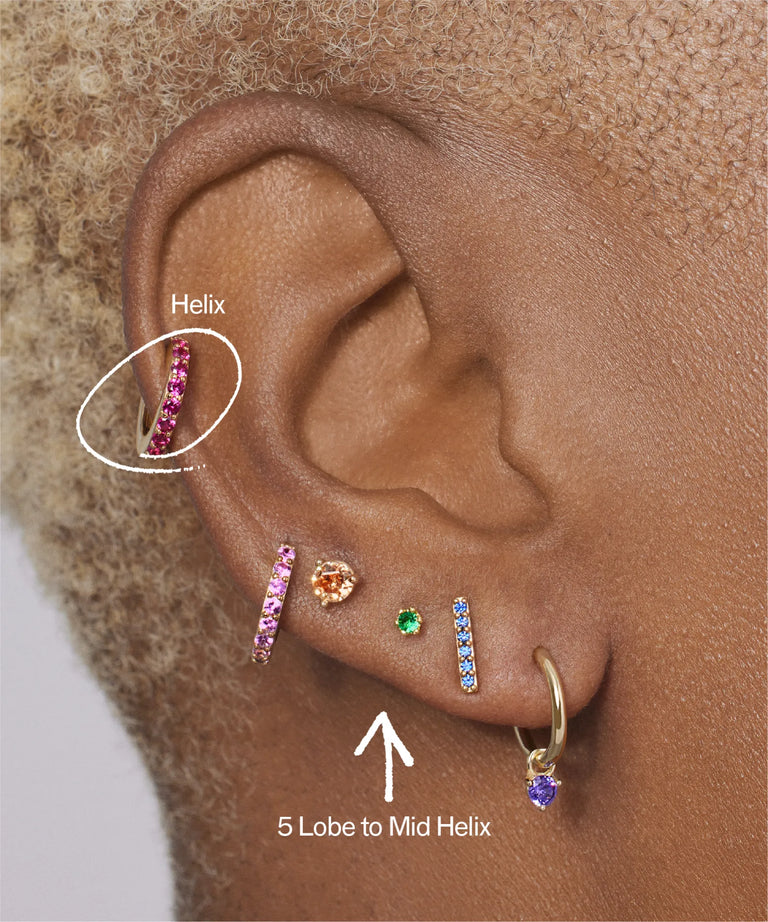 Helix piercing 2025 starter jewelry