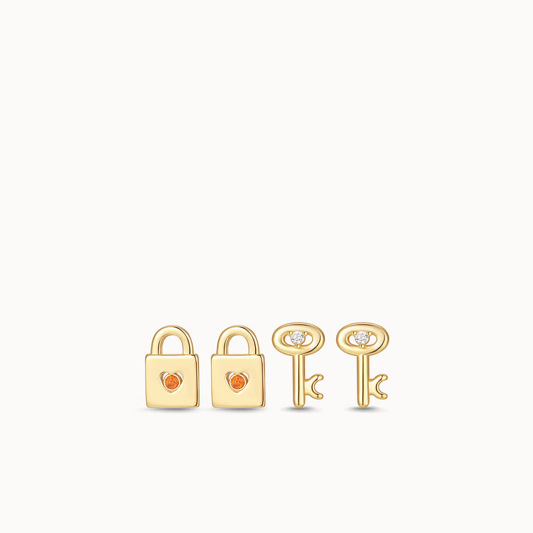 Lock & Key Studs Set
