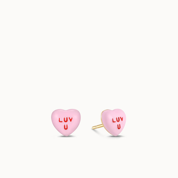 LUV U Candy Heart Studs