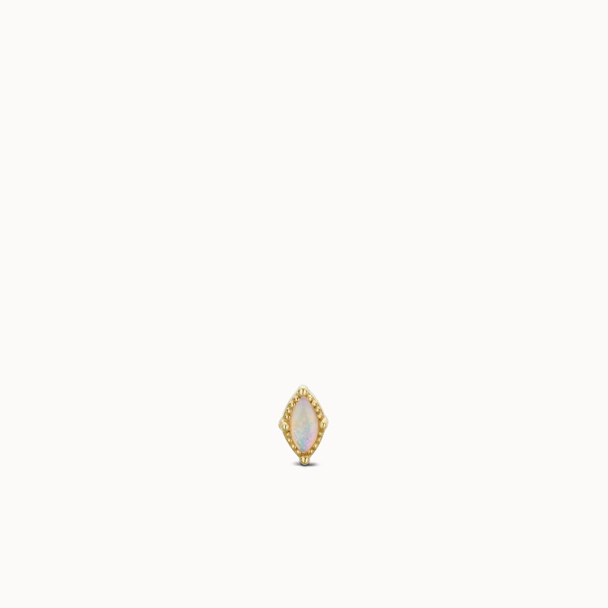 14k Flat Back Oval Opal Stud Hypoallergenic Earrings | Rowan